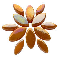 Mosaiksteinen Elipsenform Perle Glas Orange