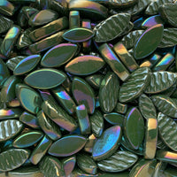 Mosaiksteinen Elipsenform Perle Glas Dunkelgrün