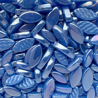 Mosaiksteinen Elipsenform Perle Glas Blau