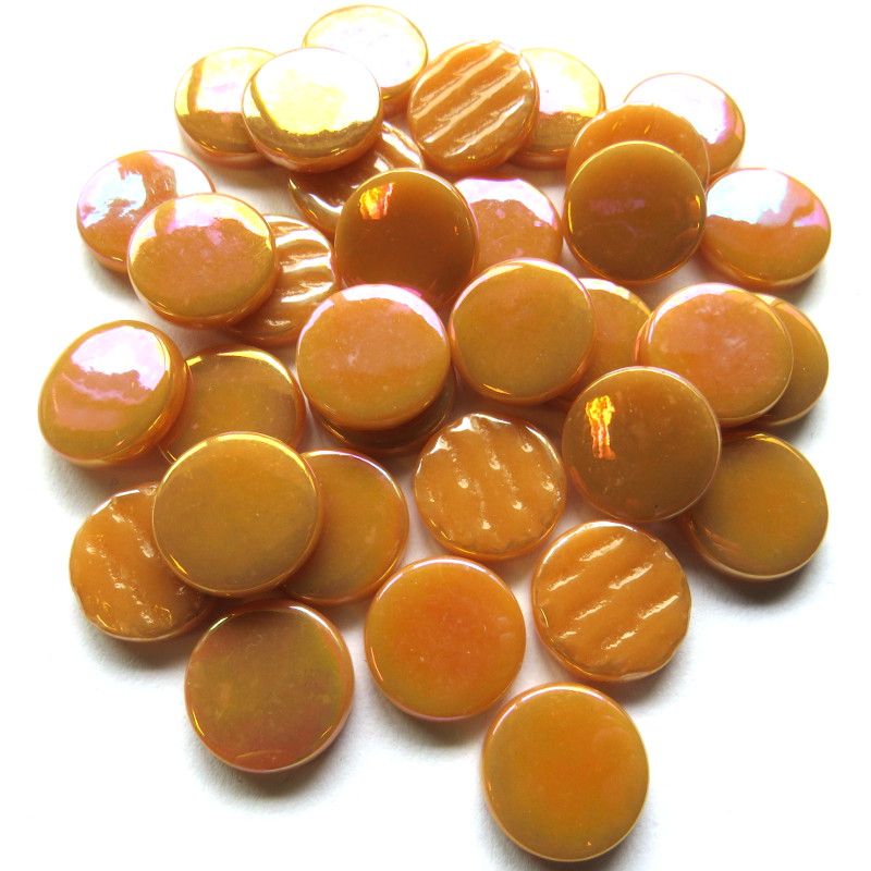 Glas-Pastillen Perle 18mm  Karamell