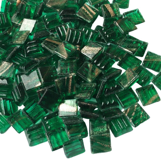 Gold Veined Glass Mosaic 10mm  Forest