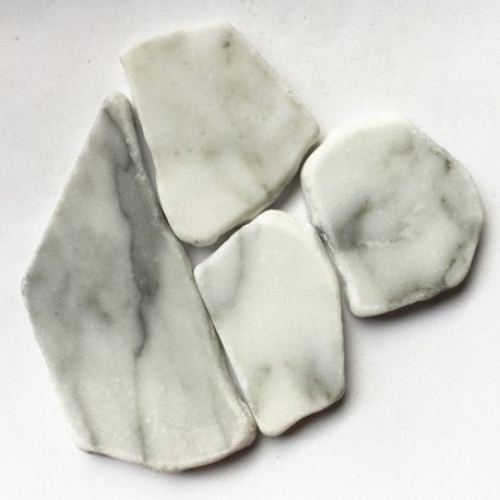 Verre Mosaique - glass mosaic -Glasmosaik-glasmozaïek-Marmer Polygoon Bianco Carrara - mosaicshop