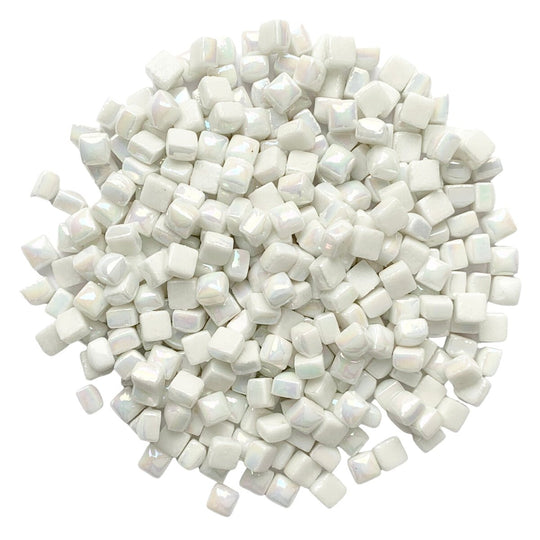 Micro Glass Cubes Iridised 4,8mm  White
