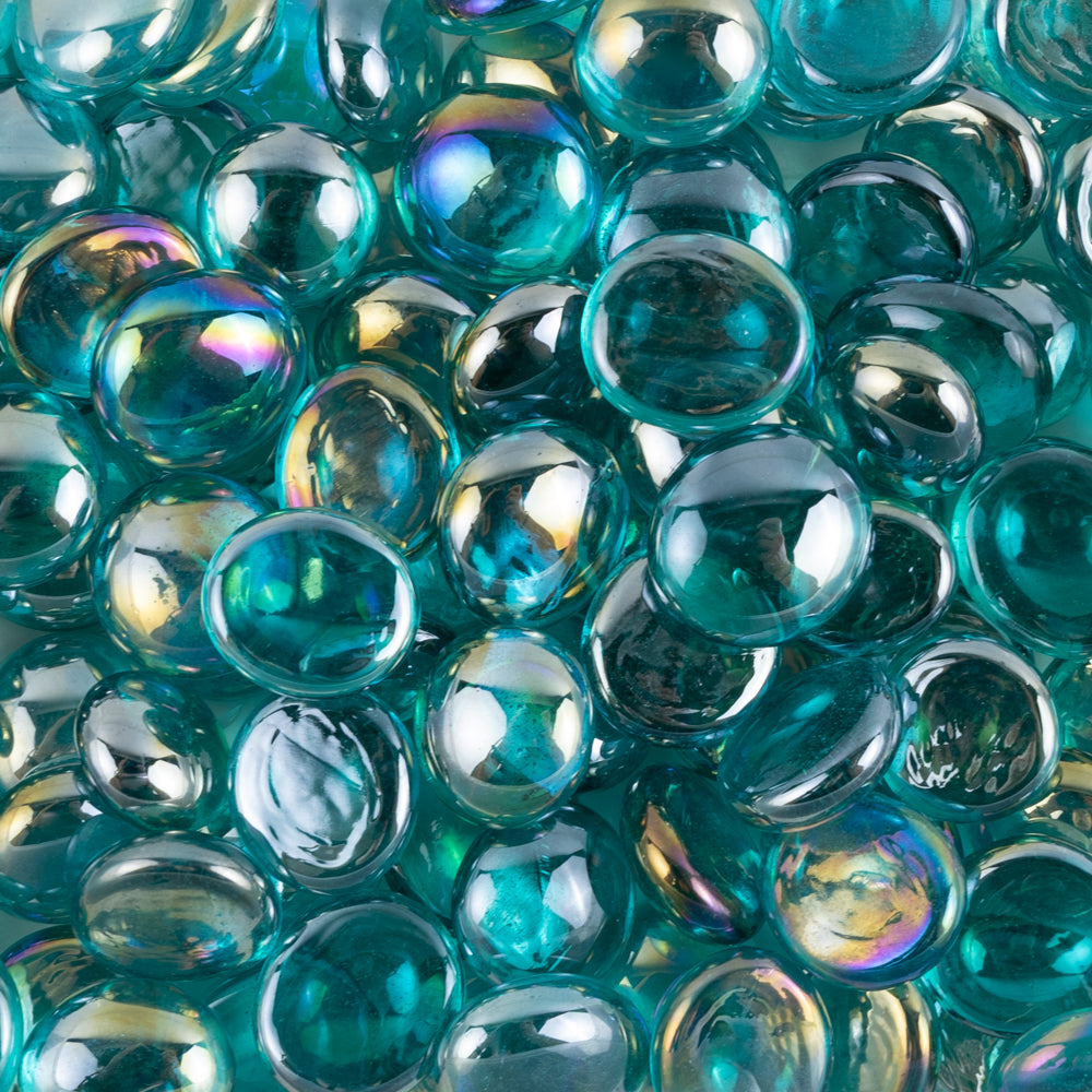 Glass Nuggets 16-20mm Diamond Cyan