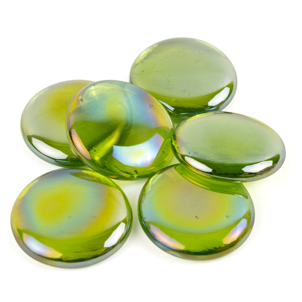 Skleněné kapky XL 30-36mm Diamantové kiwi
