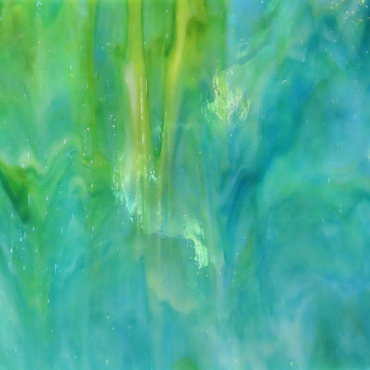 Skleněná deska azurově mramorovaná irizující