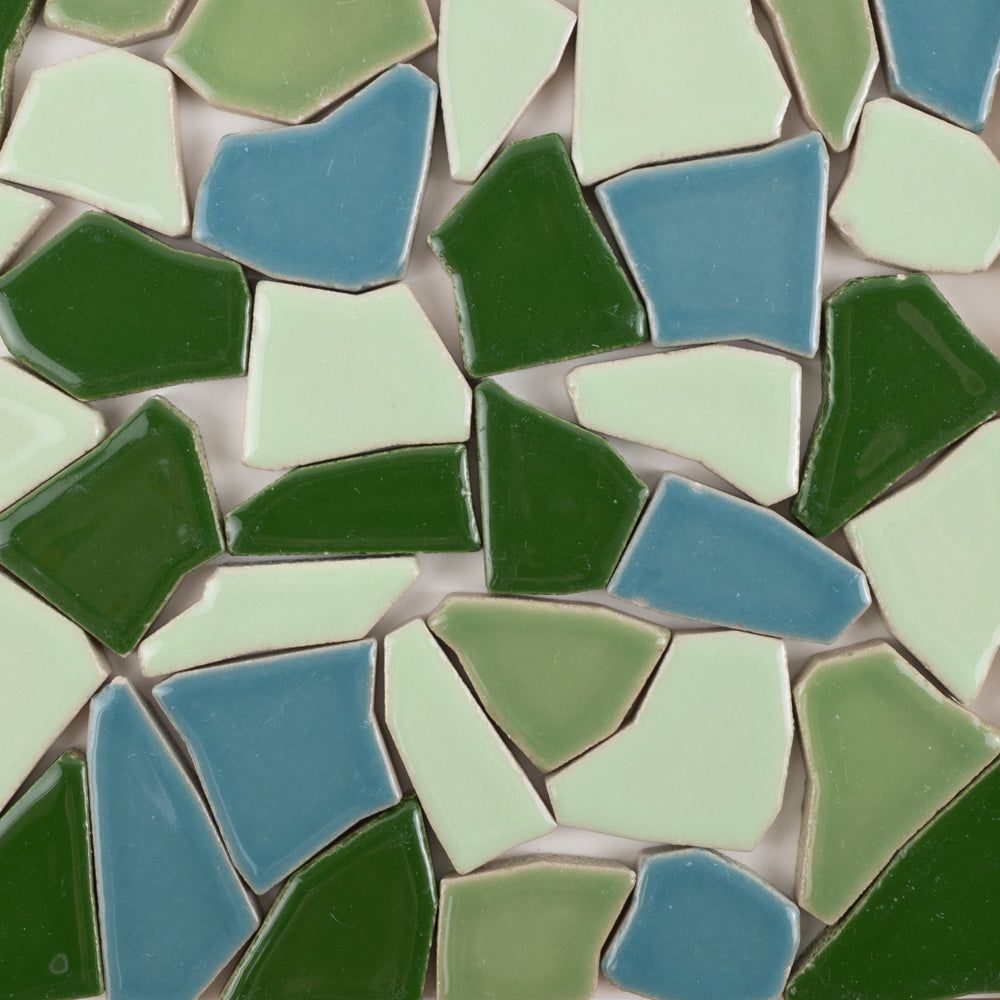 Keramik Mosaik Puzzle  Weiß