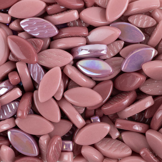 Mosaiksteinen Elipsenform Glas  Rosa Mix