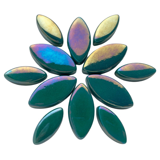 Ottoman Květinové okvětní plátky Perleť Tmavě azurová