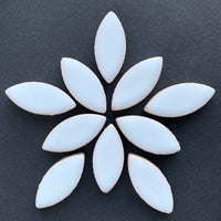 Mosaiksteinen Elipsenform 25mm  Weiß