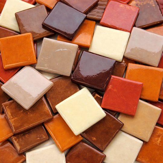 Pâte de Verre 25mm Brown Beige Mix