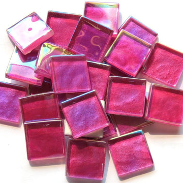 Crystal Wavy Iridescent 20mm Fuchsia