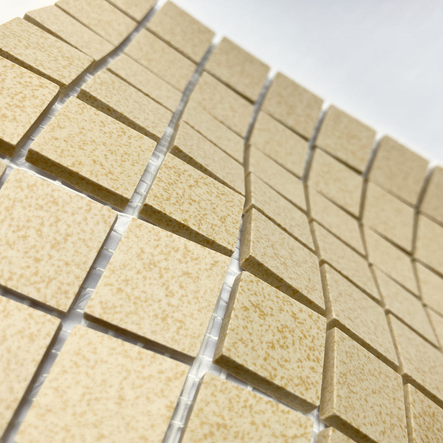 Winckelmans Jaune 202 Mouchetés – matné mozaikové dlaždice 20x20 mm na síťce