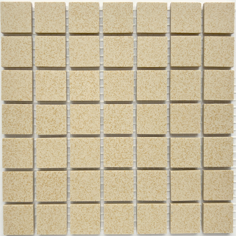 Winckelmans Jaune 202 Mouchetés – matné mozaikové dlaždice 20x20 mm na síťce