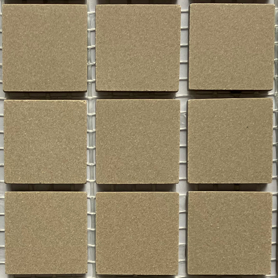 Winckelmans Taupe – matt 20x20 mm mosaic tiles on mesh
