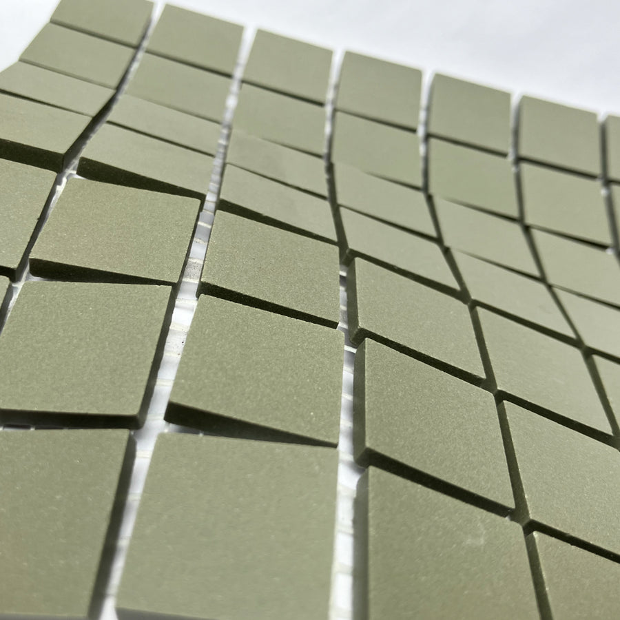 Winckelmans Vert Australien – matt 20x20 mm mosaic tiles on mesh