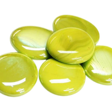Skleněné kapky XL 30-36mm Opálové kiwi