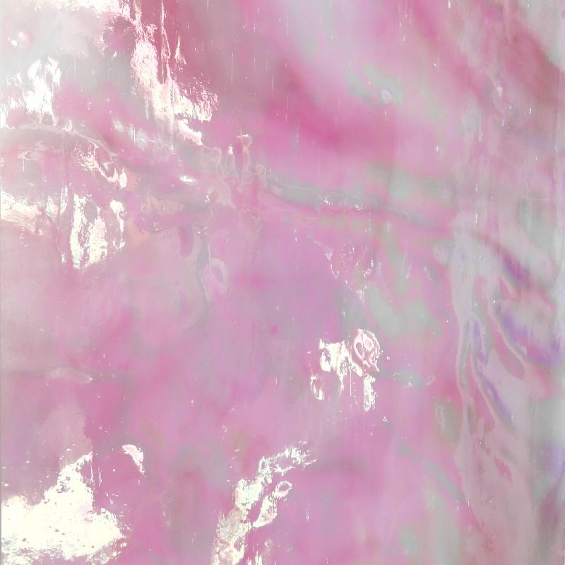 Glass Plate Pastel Pink Iridescent 