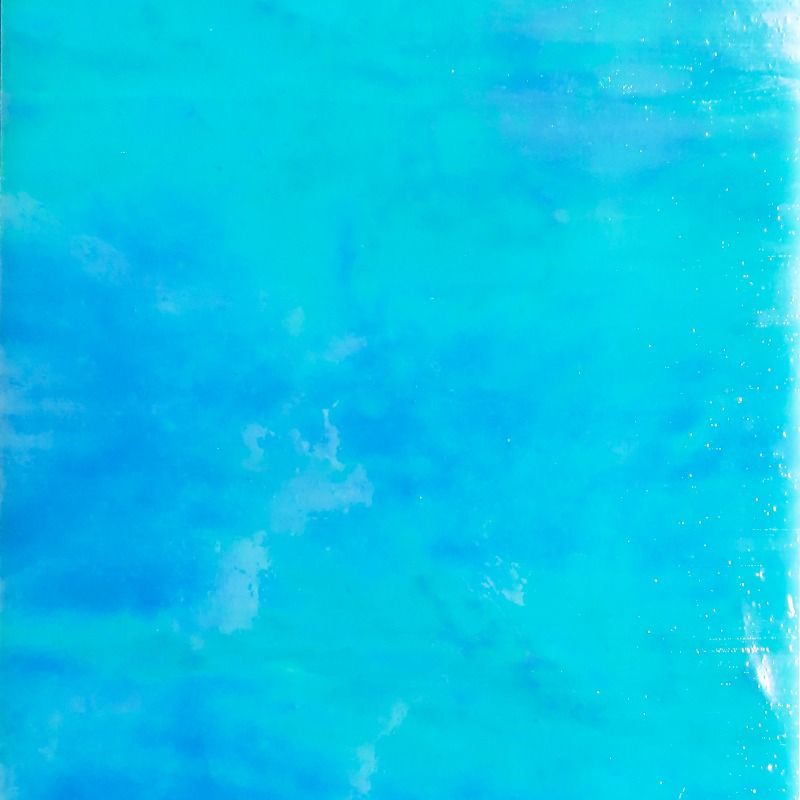 Glass Plate Turquoise Iridescent 