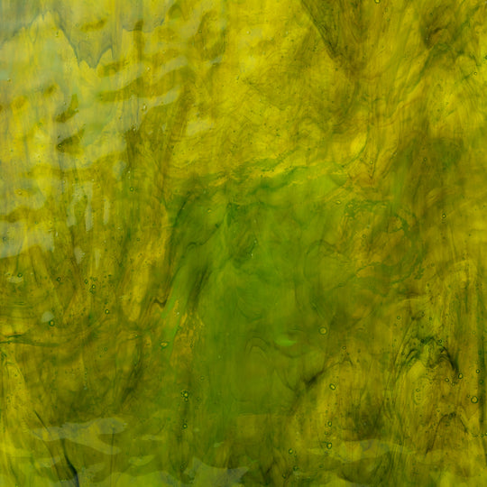 Glass Plate  Amber Green Wispy