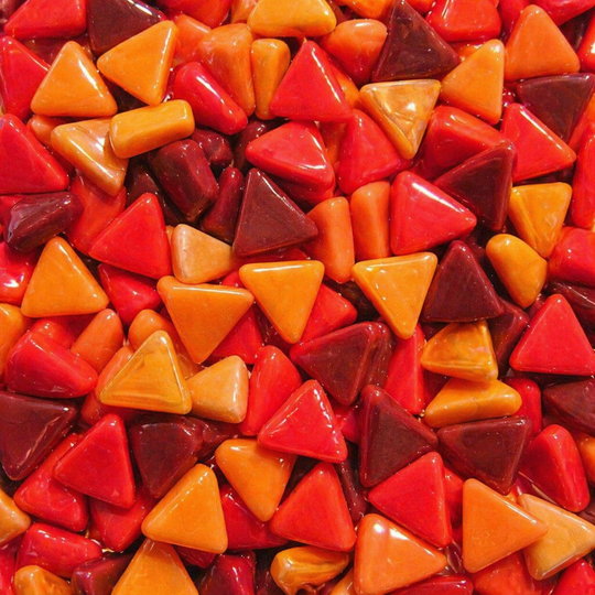 Mini skleněná mozaika Trojúhelník Ohnivá Mix