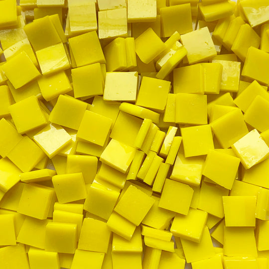 Skleněná mozaika Tiffany Glacier 15mm Slunečně žlutá