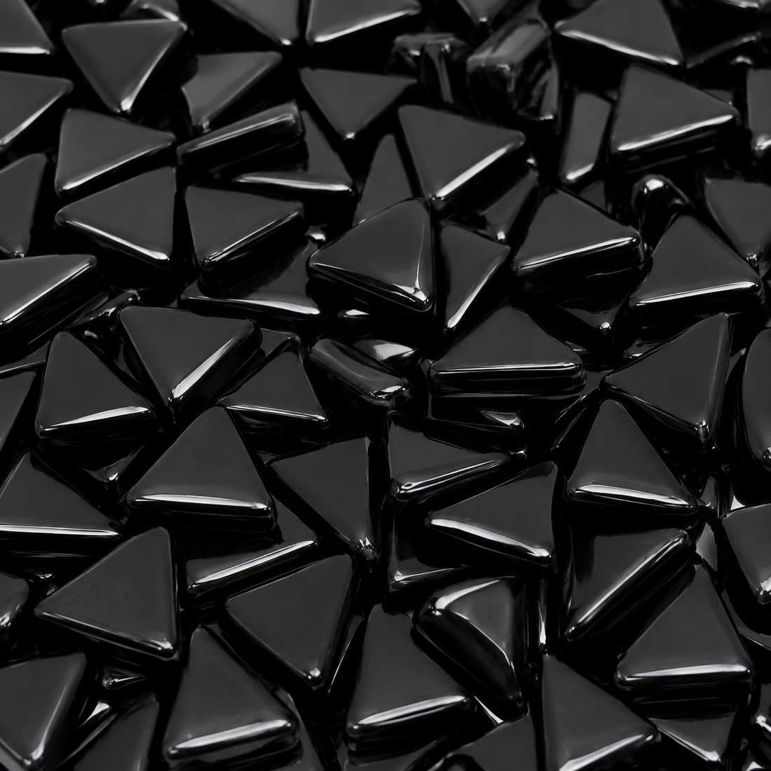 Mini Glasmosaik Dreieck Opal Schwarz