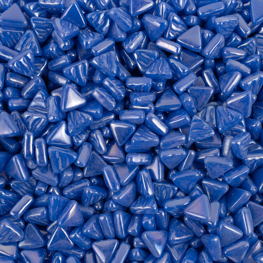 Mini Glass Mosaic Triangle Iridescent Brilliant Blue