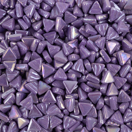 Mini Glass Mosaic Triangle Iridescent Magenta