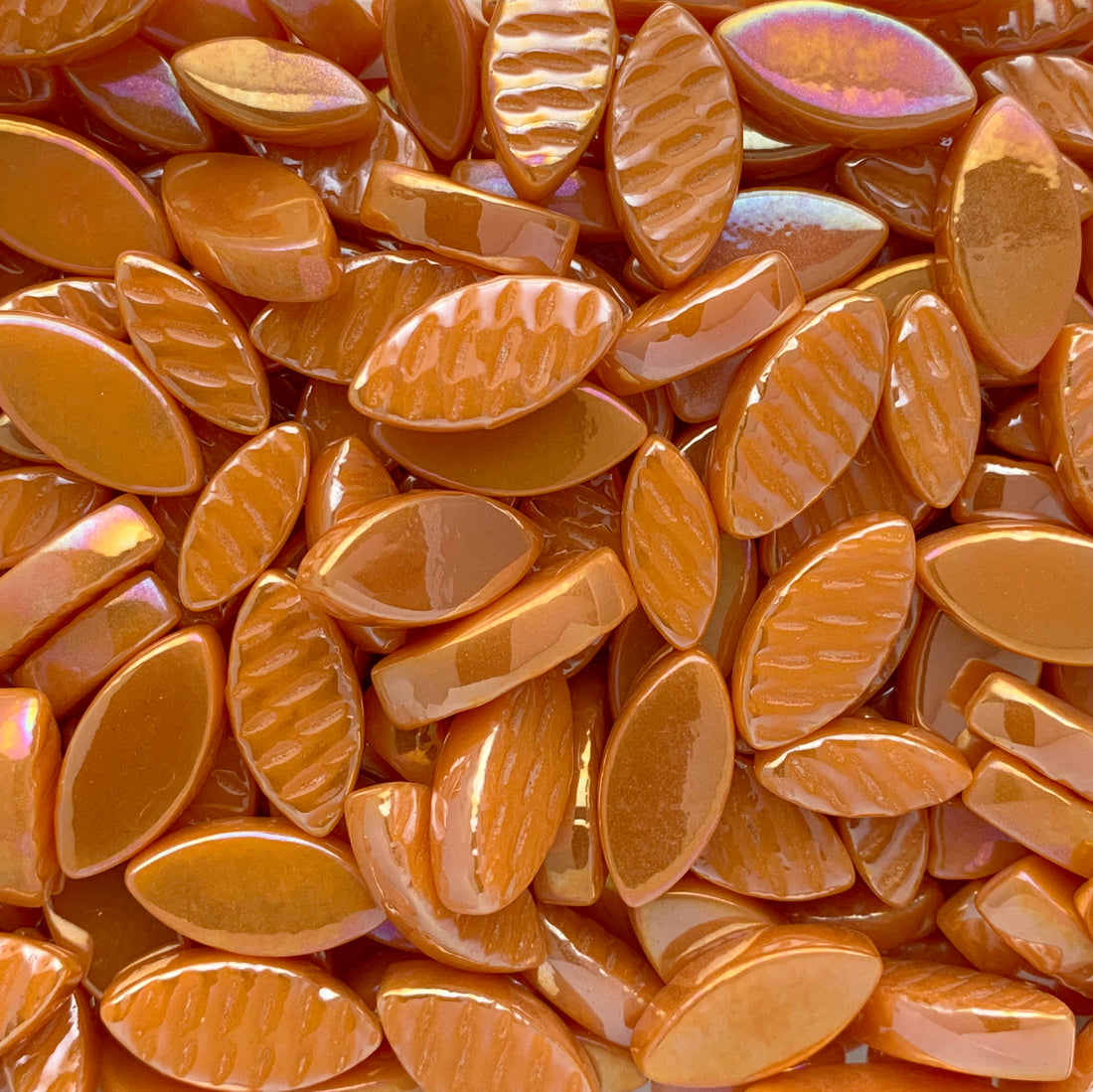 Mosaiksteinen Elipsenform Perle Glas  Orange