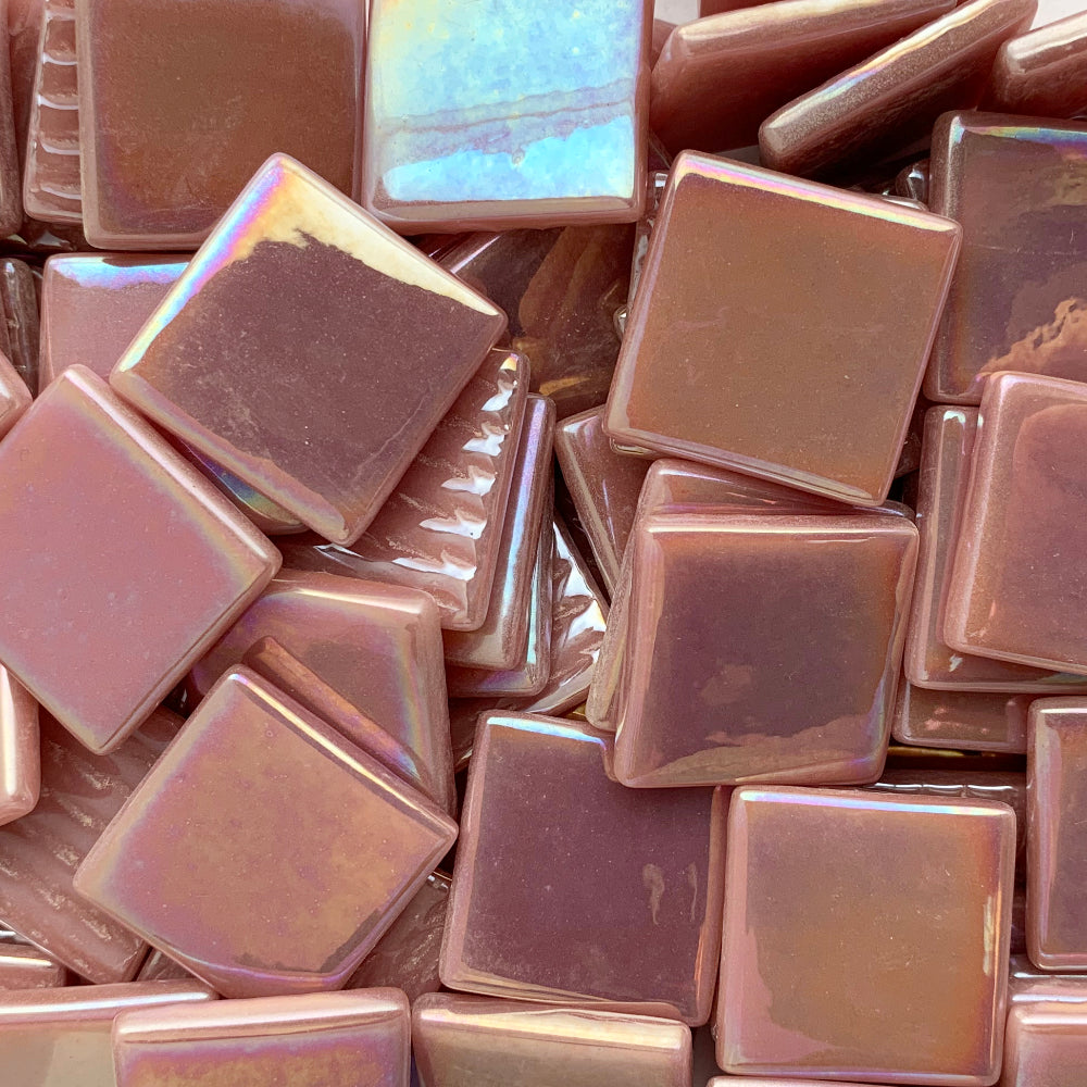 Pâte de Verre Pearlised 25mm Dark Rose