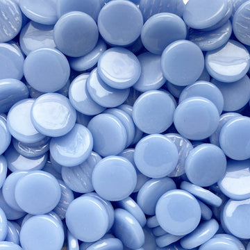Kulatý skleněný obklad 18mm Světle modrý