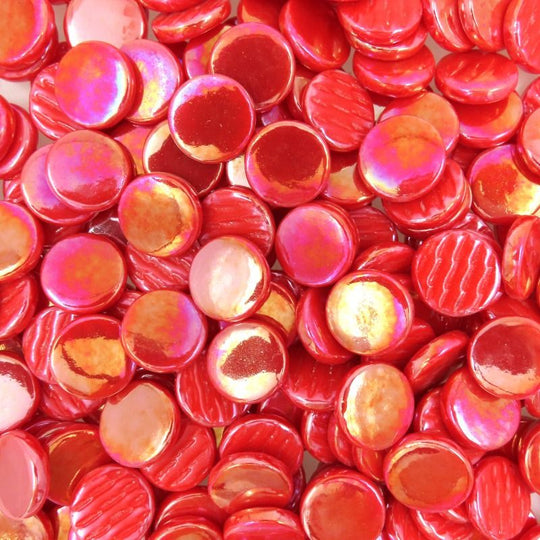 Rounds Pearlised 18mm   Bright Red