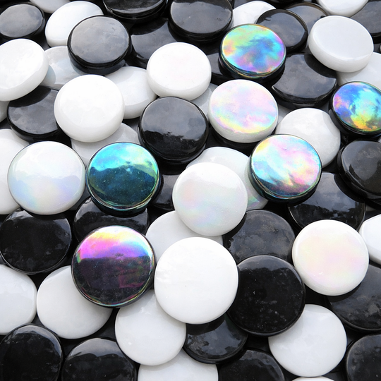 Rounds 18mm  Black White Mix