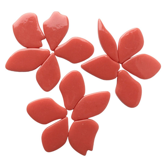 Skleněné okvětní lístky oranžově červené