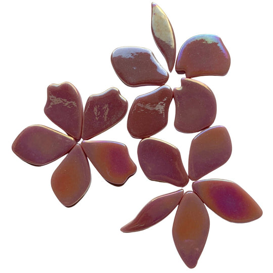 Skleněné okvětní lístky Perleť Malina