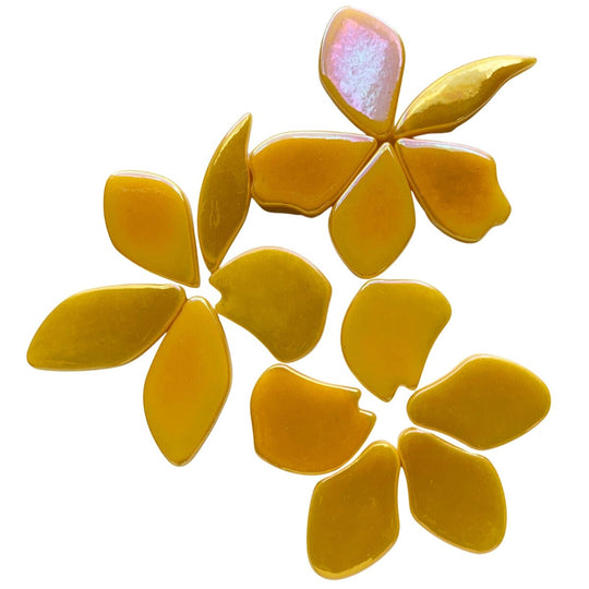 Skleněné okvětní lístky Perleťové Teplá žlutá