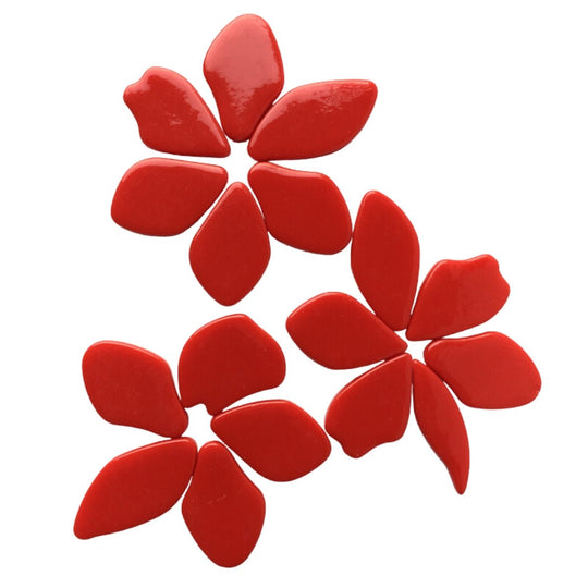 Skleněné okvětní lístky červené