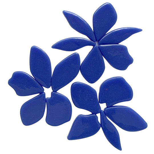 Skleněné okvětní lístky teplá modrá