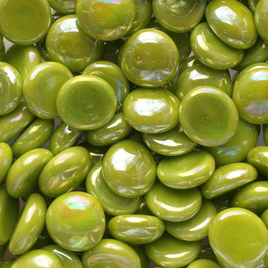 Glasdruppels  16-20mm Opal Kiwi