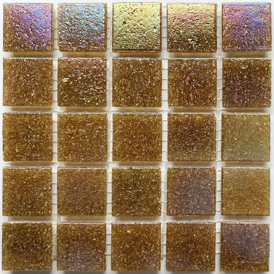 Iridescent Glass Mosaic 20mm  Coffee