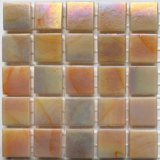 Skleněná mozaika s duhovým leskem 20 mm Korál