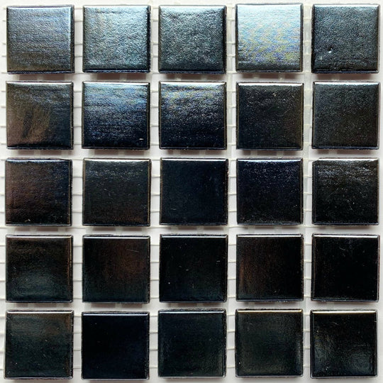 Iridescent Glass Mosaic 20mm  Black