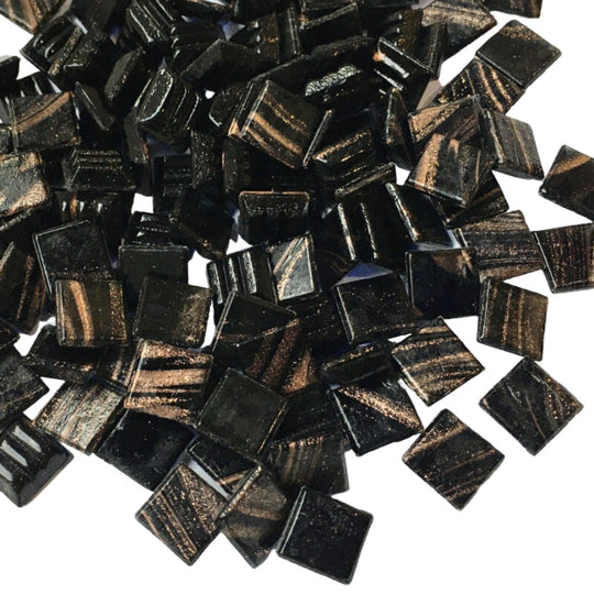 Gold Veined Glass Mosaic 10mm  Haematite