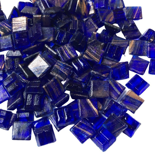 Gold Veined Glass Mosaic 10mm  Night Bleu