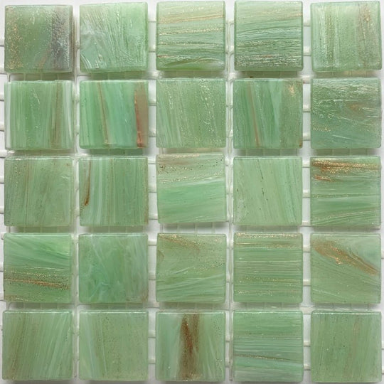 Skleněná mozaika s proplétaným zlatem 20mm Kapradina