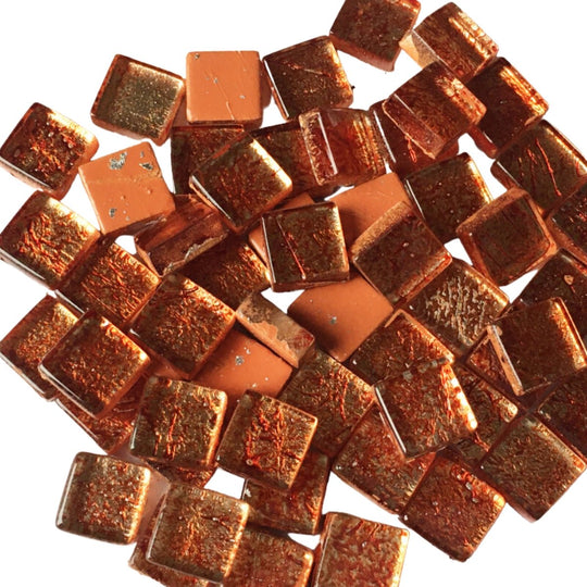 Skleněná mozaika Zrcadlo 10mm Jantarová