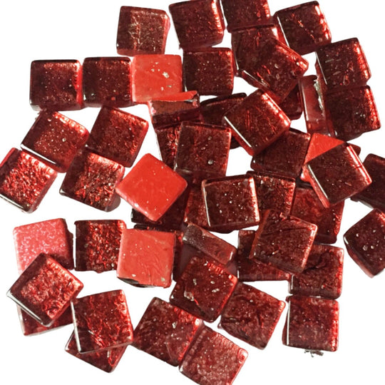 Skleněná mozaika Zrcadlo 10mm Malina