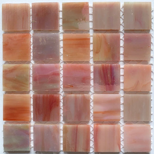 Glacier Tiffany Glass Mosaic 20mm  Coral