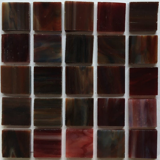 Glacier Tiffany Glass Mosaic 20mm  Oxblood